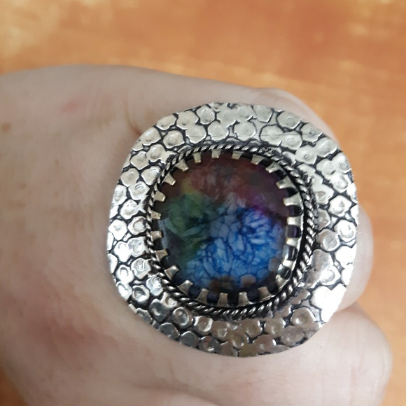 New Rainbow Solar Quartz Silver Ring. - Picture 6 of 8
